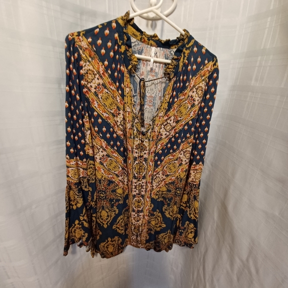 Free people mystery magic floral boho tunic blouse size small - Picture 3 of 12